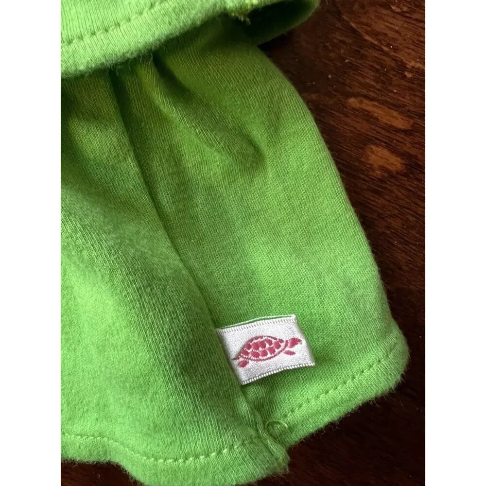 Lolly Wolly‎ Doodle Girl's 8 9 Green Tiered Long Sleeve Cotton Dress